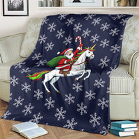 Horse And Santa Claus Christmas Christmas Blanket Xmas Holiday Patterns - Wonder Print Shop