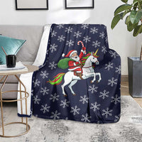 Horse And Santa Claus Christmas Christmas Blanket Xmas Holiday Patterns - Wonder Print Shop