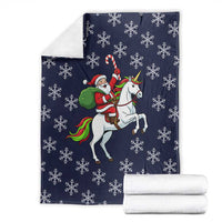 Horse And Santa Claus Christmas Christmas Blanket Xmas Holiday Patterns - Wonder Print Shop
