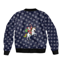 Horse And Santa Claus Christmas Christmas Bomber Jacket Xmas Holiday Patterns - Wonder Print Shop