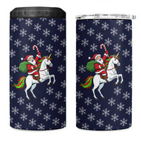 Horse And Santa Claus Christmas Christmas 4 in 1 Can Cooler Tumbler Xmas Holiday Patterns - Wonder Print Shop
