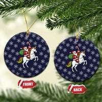 Horse And Santa Claus Christmas Ceramic Ornament Xmas Holiday Patterns - Wonder Print Shop