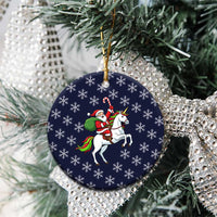 Horse And Santa Claus Christmas Ceramic Ornament Xmas Holiday Patterns - Wonder Print Shop