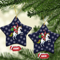 Horse And Santa Claus Christmas Ceramic Ornament Xmas Holiday Patterns - Wonder Print Shop