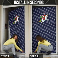Horse And Santa Claus Christmas Christmas Door Cover Xmas Holiday Patterns - Wonder Print Shop
