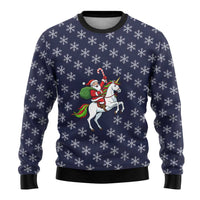 Horse And Santa Claus Christmas Ugly Christmas Sweater Xmas Holiday Patterns - Wonder Print Shop
