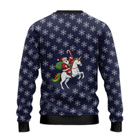 Horse And Santa Claus Christmas Ugly Christmas Sweater Xmas Holiday Patterns - Wonder Print Shop