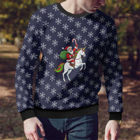 Horse And Santa Claus Christmas Ugly Christmas Sweater Xmas Holiday Patterns - Wonder Print Shop