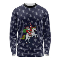 Horse And Santa Claus Christmas Christmas Long Sleeve Shirt Xmas Holiday Patterns - Wonder Print Shop