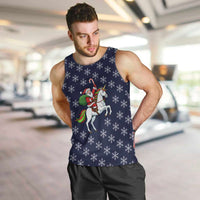 Horse And Santa Claus Christmas Christmas Men Tank Top Xmas Holiday Patterns - Wonder Print Shop