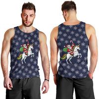 Horse And Santa Claus Christmas Christmas Men Tank Top Xmas Holiday Patterns - Wonder Print Shop