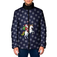 Horse And Santa Claus Christmas Christmas Padded Jacket Xmas Holiday Patterns - Wonder Print Shop
