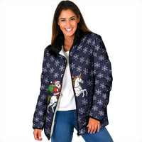 Horse And Santa Claus Christmas Christmas Padded Jacket Xmas Holiday Patterns - Wonder Print Shop