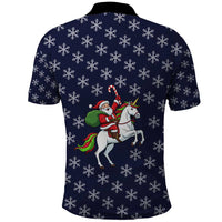 Horse And Santa Claus Christmas Christmas Polo Shirt Xmas Holiday Patterns - Wonder Print Shop
