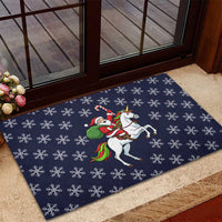 Horse And Santa Claus Christmas Christmas Rubber Doormat Xmas Holiday Patterns - Wonder Print Shop