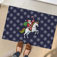 Horse And Santa Claus Christmas Christmas Rubber Doormat Xmas Holiday Patterns - Wonder Print Shop