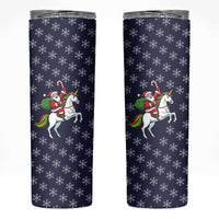 Horse And Santa Claus Christmas Christmas Skinny Tumbler Xmas Holiday Patterns - Wonder Print Shop