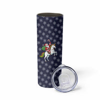 Horse And Santa Claus Christmas Christmas Skinny Tumbler Xmas Holiday Patterns - Wonder Print Shop