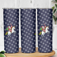 Horse And Santa Claus Christmas Christmas Skinny Tumbler Xmas Holiday Patterns - Wonder Print Shop
