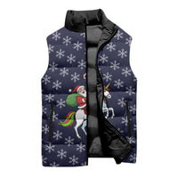 Horse And Santa Claus Christmas Christmas Sleeveless Puffer Jacket Xmas Holiday Patterns - Wonder Print Shop