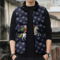 Horse And Santa Claus Christmas Christmas Sleeveless Puffer Jacket Xmas Holiday Patterns - Wonder Print Shop