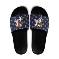 Horse And Santa Claus Christmas Christmas Slide Sandals Xmas Holiday Patterns - Wonder Print Shop
