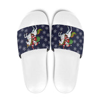 Horse And Santa Claus Christmas Christmas Slide Sandals Xmas Holiday Patterns - Wonder Print Shop