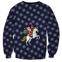Horse And Santa Claus Christmas Christmas Sweatshirt Xmas Holiday Patterns - Wonder Print Shop