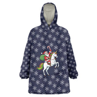Horse And Santa Claus Christmas Christmas Wearable Blanket Hoodie Xmas Holiday Patterns - Wonder Print Shop