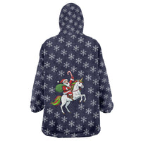 Horse And Santa Claus Christmas Christmas Wearable Blanket Hoodie Xmas Holiday Patterns - Wonder Print Shop