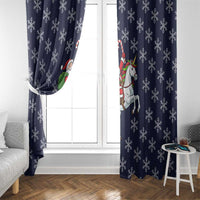 Horse And Santa Claus Christmas Christmas Window Curtain Xmas Holiday Patterns - Wonder Print Shop
