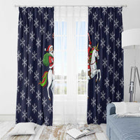 Horse And Santa Claus Christmas Christmas Window Curtain Xmas Holiday Patterns - Wonder Print Shop