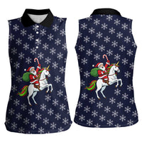 Horse And Santa Claus Christmas Christmas Women Sleeveless Polo Shirt Xmas Holiday Patterns - Wonder Print Shop