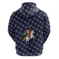 Horse And Santa Claus Christmas Christmas Zip Hoodie Xmas Holiday Patterns - Wonder Print Shop