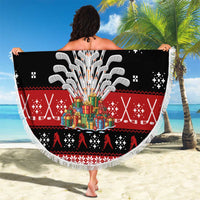 Hockey Is Back Christmas Beach Blanket Xmas Holiday Patterns - Wonder Print Shop