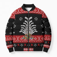 Hockey Is Back Christmas Bomber Puffer Jacket Xmas Holiday Patterns - Wonder Print Shop