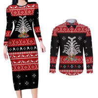 Hockey Is Back Christmas Couples Matching Long Sleeve Bodycon Dress and Long Sleeve Button Shirt Xmas Holiday Patterns - Wonder Print Shop