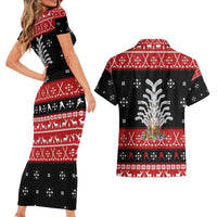 Hockey Is Back Christmas Couples Matching Short Sleeve Bodycon Dress and Hawaiian Shirt Xmas Holiday Patterns - Wonder Print Shop