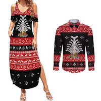 Hockey Is Back Christmas Couples Matching Summer Maxi Dress and Long Sleeve Button Shirt Xmas Holiday Patterns - Wonder Print Shop