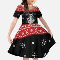 Hockey Is Back Christmas Kid Short Sleeve Dress Xmas Holiday Patterns - Wonder Print Shop