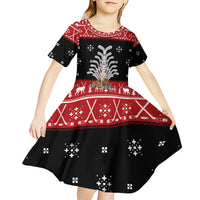 Hockey Is Back Christmas Kid Short Sleeve Dress Xmas Holiday Patterns - Wonder Print Shop