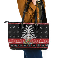 Hockey Is Back Christmas Leather Tote Bag Xmas Holiday Patterns - Wonder Print Shop