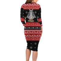Hockey Is Back Christmas Long Sleeve Bodycon Dress Xmas Holiday Patterns - Wonder Print Shop