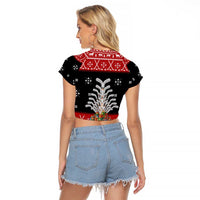 Hockey Is Back Christmas Raglan Cropped T Shirt Xmas Holiday Patterns - Wonder Print Shop