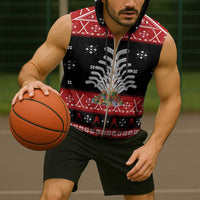 Hockey Is Back Christmas Sleeveless Zip Hoodie Xmas Holiday Patterns - Wonder Print Shop