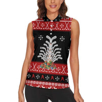 Hockey Is Back Christmas Women Sleeveless Polo Shirt Xmas Holiday Patterns - Wonder Print Shop