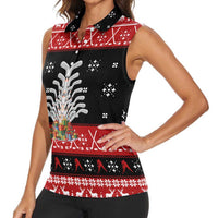 Hockey Is Back Christmas Women Sleeveless Polo Shirt Xmas Holiday Patterns - Wonder Print Shop