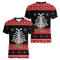 Hockey Is Back Christmas Women V-Neck T-Shirt Xmas Holiday Patterns - undefined