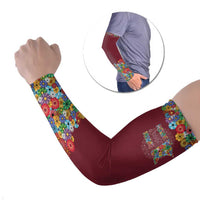 Home Sweet Home Minnesota Flower Christmas Arm Sleeves Xmas Holiday Patterns - Wonder Print Shop