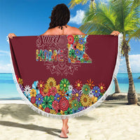 Home Sweet Home Minnesota Flower Christmas Beach Blanket Xmas Holiday Patterns - Wonder Print Shop